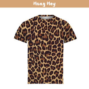 Shirts Short Leopard Tiger Sleeves Stripes Men