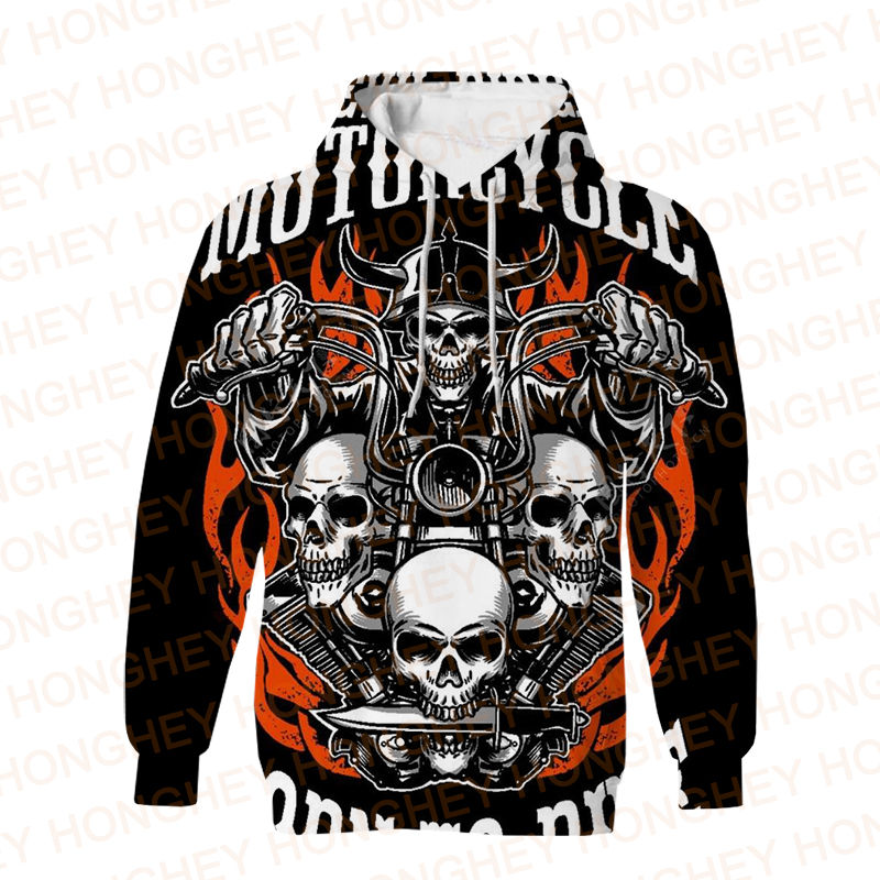 Skull Hoodies For Men Pullovers Autumn Street Men's Hoodies