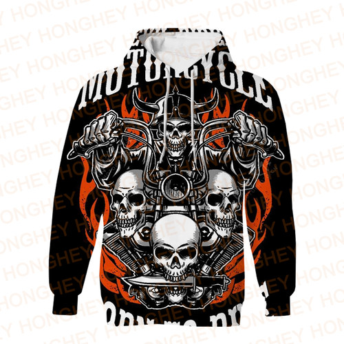 Skull Hoodies For Men Pullovers Autumn Street Men's Hoodies