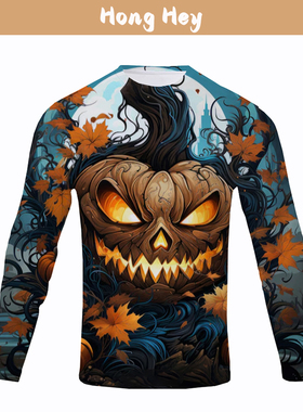 Men's T-Shirts Long Sleeve Halloween Pumpkin T-Shirt For Men
