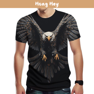 For Eagle Shirts Sleeves Crewneck Short Men