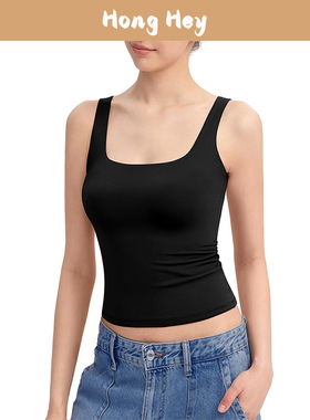 Euro and USA Style Women Tank Top U Collar Woman Vest