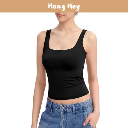 Euro and USA Style Women Tank Top U Collar Woman Vest