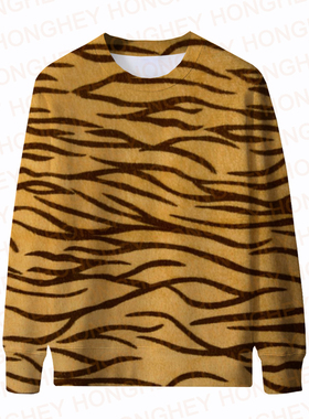 Tiger Stripes Hoodies For Men Crewneck Leopard Sweatshirts