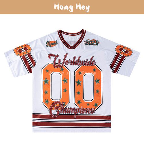 柔软舒适橄榄球球衣V领短袖球服