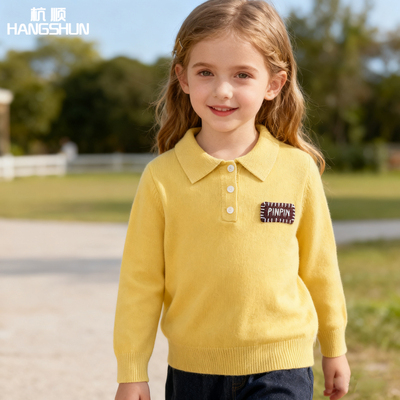 儿童加厚保暖POLO领洋气毛衣