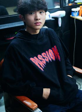 CHIUMOOK PASSION激情 街头卫衣黑色潮流秋冬慵懒风男