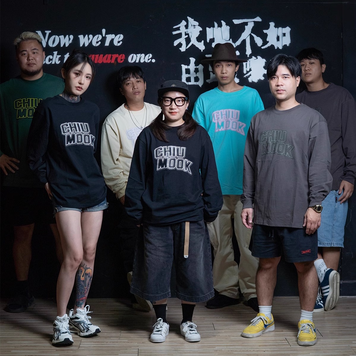 Chiumook 潮牧 五色经典LOGO 圆领基础长袖T恤