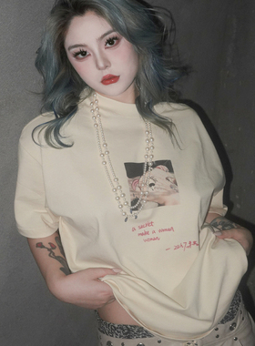 Chiumook x 24h7秋 摄影主题联名短袖宽松T恤蛋壳白小众