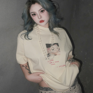 Chiumook x 24h7秋 摄影主题联名短袖宽松T恤蛋壳白小众