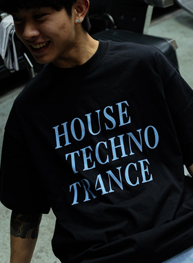 CHIUMOOK E-MUSIC Hoodie 电子音乐275克短袖T恤 黑色