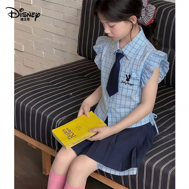 迪士尼女童学院风百褶裙两件套