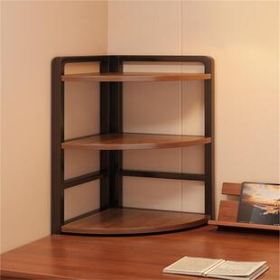 书架桌面置物架办公室桌上转角收纳架简易墙角三角架书桌小型书柜