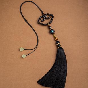 汽车挂件天然黑檀木祥云平安锁后视镜挂件车载吊饰男女创意礼品