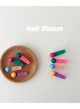 韩系儿童糖果色豆豆发夹女童不伤发刘海夹侧边夹碎发鸭嘴夹发饰