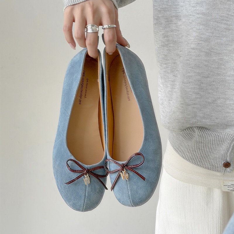 3cm法式绝美配裙子巨好看不累脚内增高平底早春蝴蝶结芭蕾小单鞋