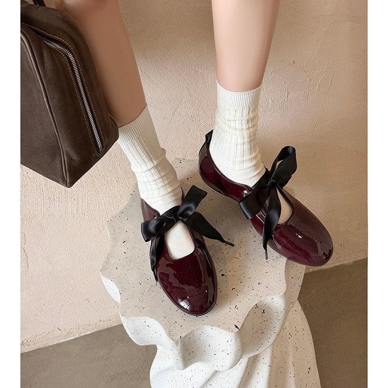 1.8cm法式系带蝴蝶结玛丽珍镂空包头凉鞋新款真皮平底芭蕾舞单鞋,女鞋,浅口单鞋,淘宝优惠券,粉丝福利购,淘宝优惠卷