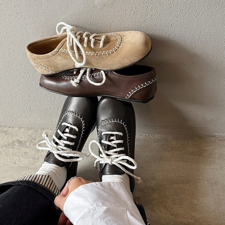 1cm复古真皮系带英伦风乐福鞋女2026新款休闲深口单鞋平底小皮鞋,女鞋,深口单鞋,淘宝优惠券,粉丝福利购,淘宝优惠卷