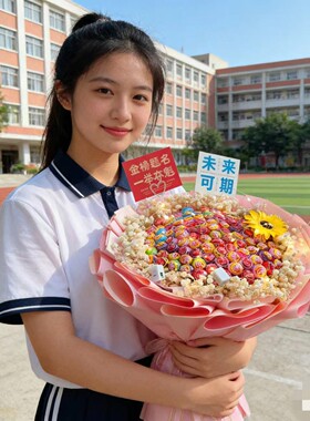 棒棒糖花束糖果花束成品生日礼物