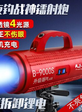 北京天工顶点B9000splus钓鱼灯夜钓灯黑坑大功率风扇散热四光源蓝