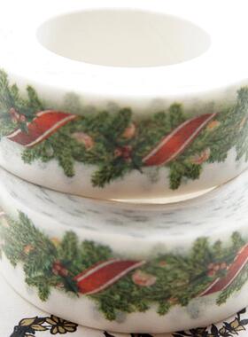 绿色藤蔓手帐和纸胶带红丝带缠绕绿植花边框装饰DIY10mt15