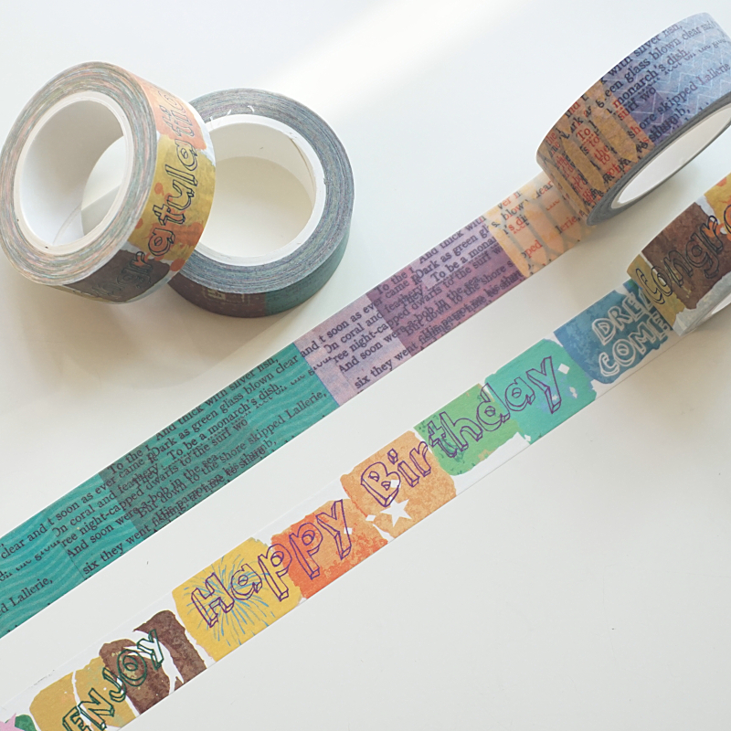 百搭复古英文手帐胶带祝福语和纸胶带复古装饰手账拼贴打底10mt03