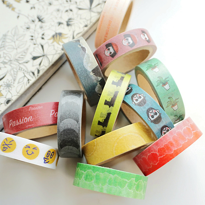 搞怪漫画卡通和纸胶带创意DIY装饰复古彩色渐变手帐胶带 10mt67