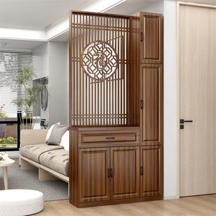 新中式屏风隔断客厅入户正对门遮挡进门双面酒柜鞋柜玄关柜一体
