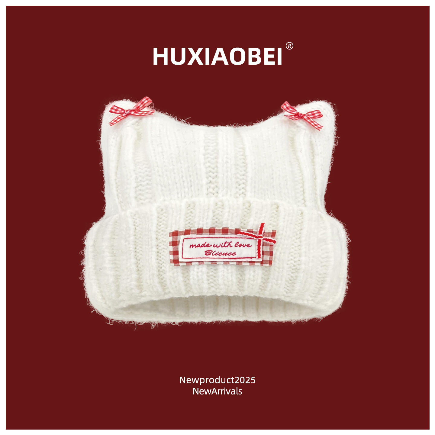 出游甜美女秋冬猫耳毛线帽