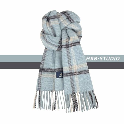 秋冬格子韩系男女仿羊绒围巾