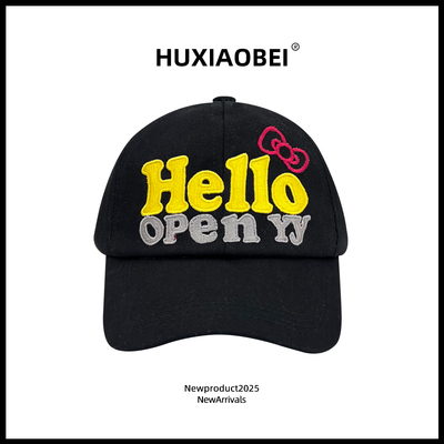 出游韩版男女春夏宽檐刺绣棒球帽