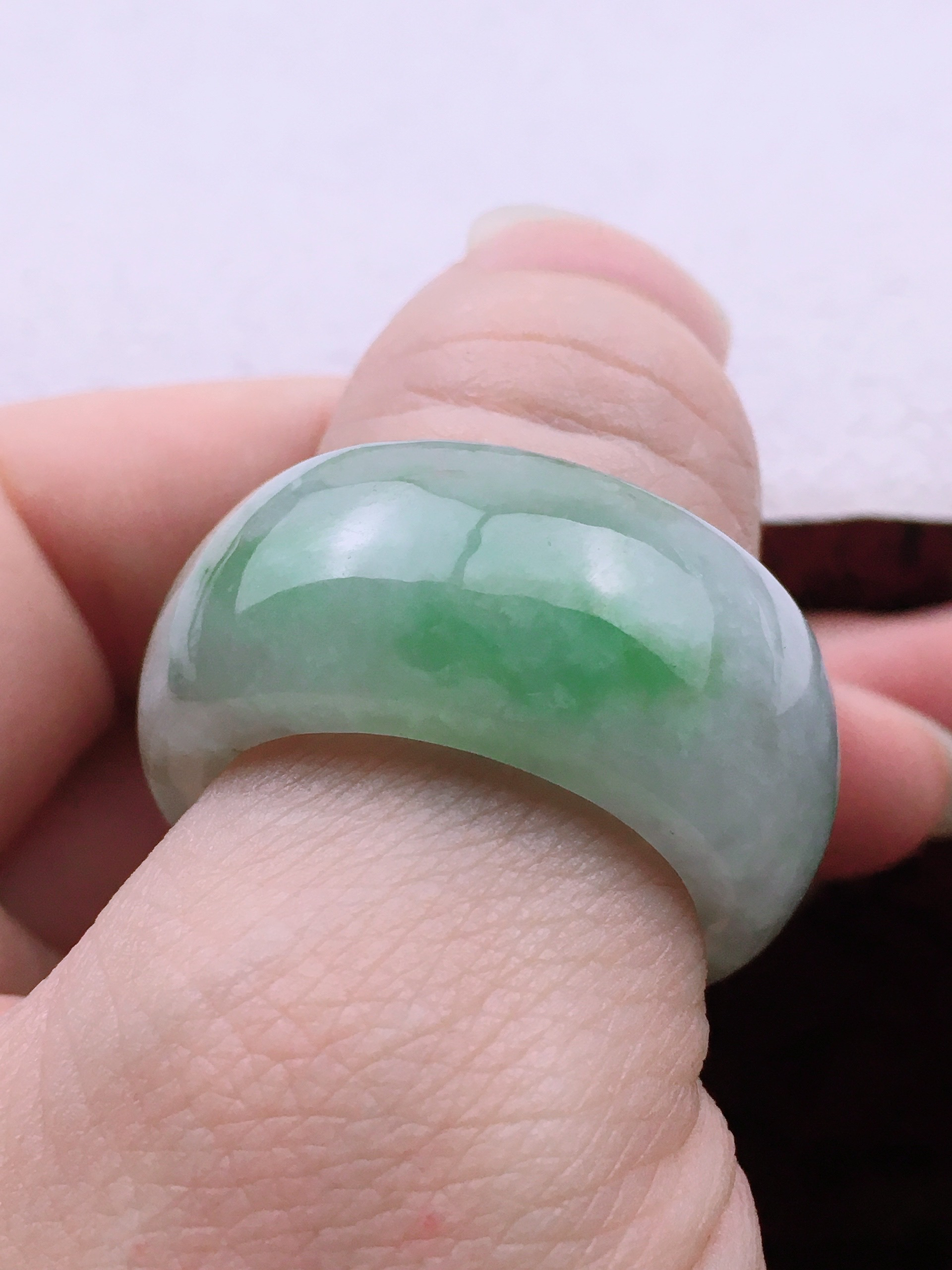 正品缅甸天然翡翠A货老坑飘阳绿扳指黄加绿男戒指 带证书一物一证