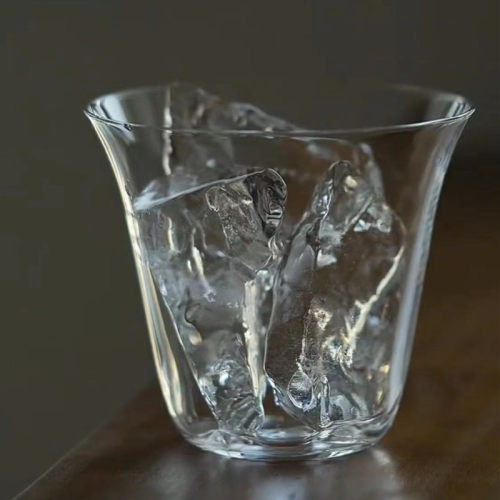 ins风阔口玻璃咖啡杯轻薄冰美式拿铁杯简约茶杯鸡尾酒杯冷饮杯子