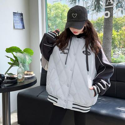 女童冬季棉衣外套2025新款儿童夹棉加厚秋冬款棒球服大童冬装棉服