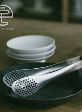 正版！日本柳宗理18-8不锈钢牛排夹烤肉架食品夹304油炸夹意面夹