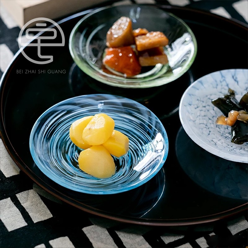 手工精品。日本津轻小碟玻璃小盘家用零食佐料碟调料碟小吃碟餐具