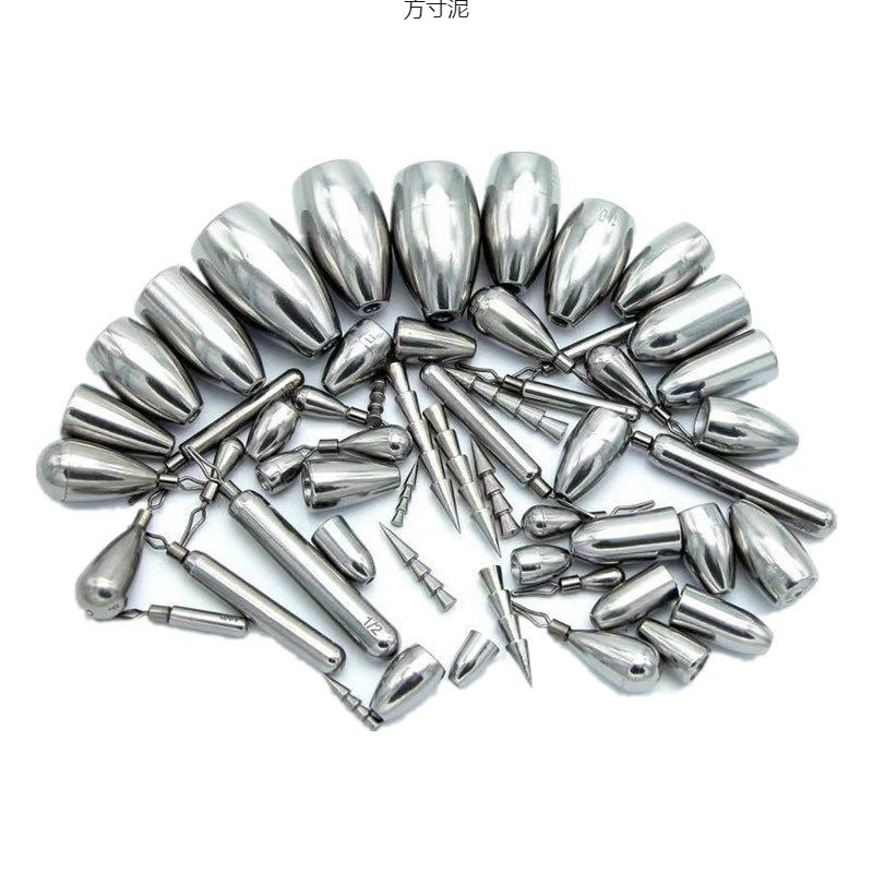 钨钢子弹铅坠路亚子弹坠德州钓组快速空心穿软管腰鼓型钨钢钓鱼铅