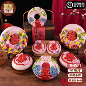 盖盖有口福胶东花饽饽结婚喜馒头花馍出嫁结婚压箱压盆婚庆仪式 感