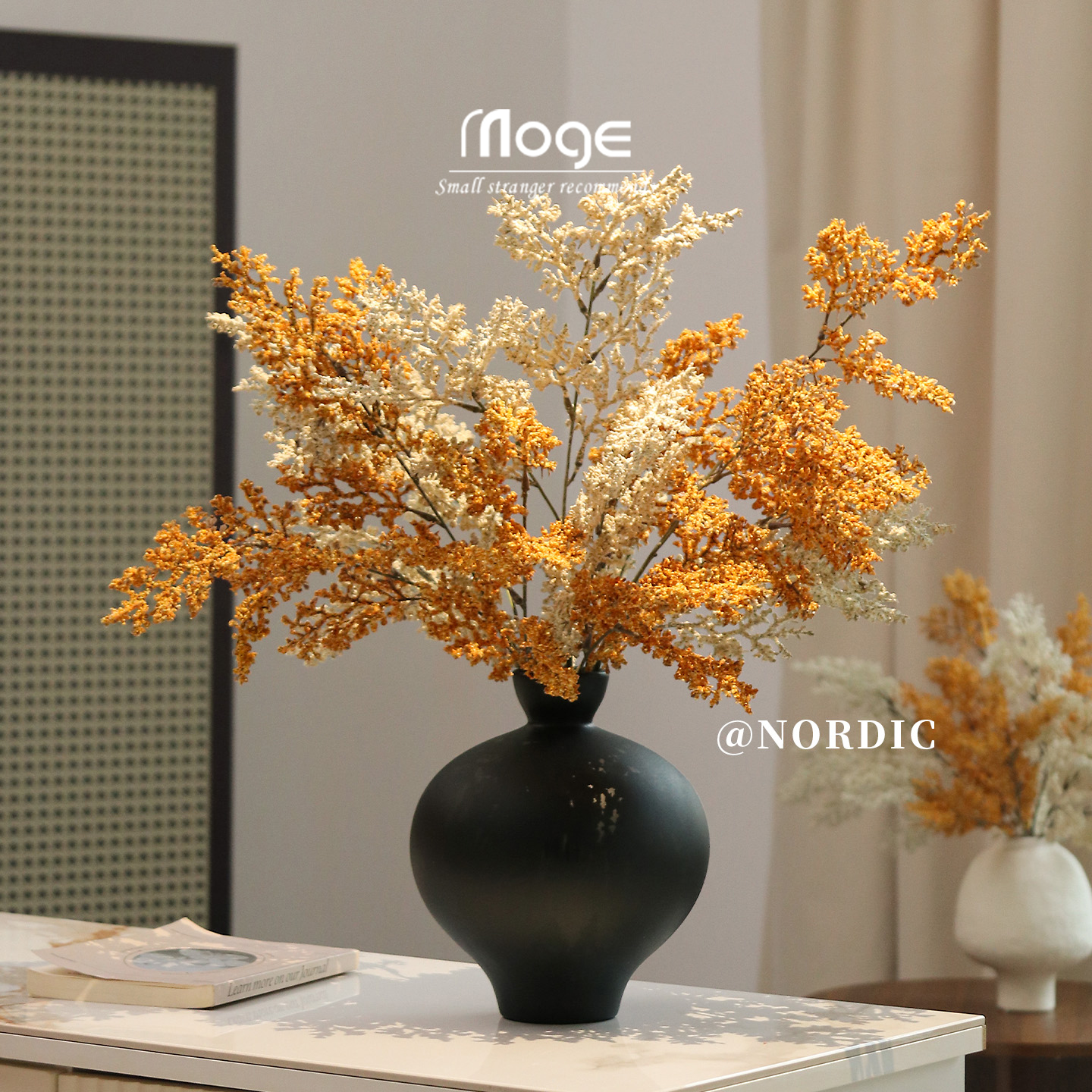 高级感油画雾凇仿真花