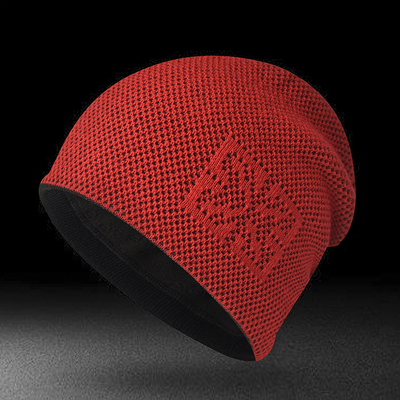 双层薄款冬季针织毛线帽子