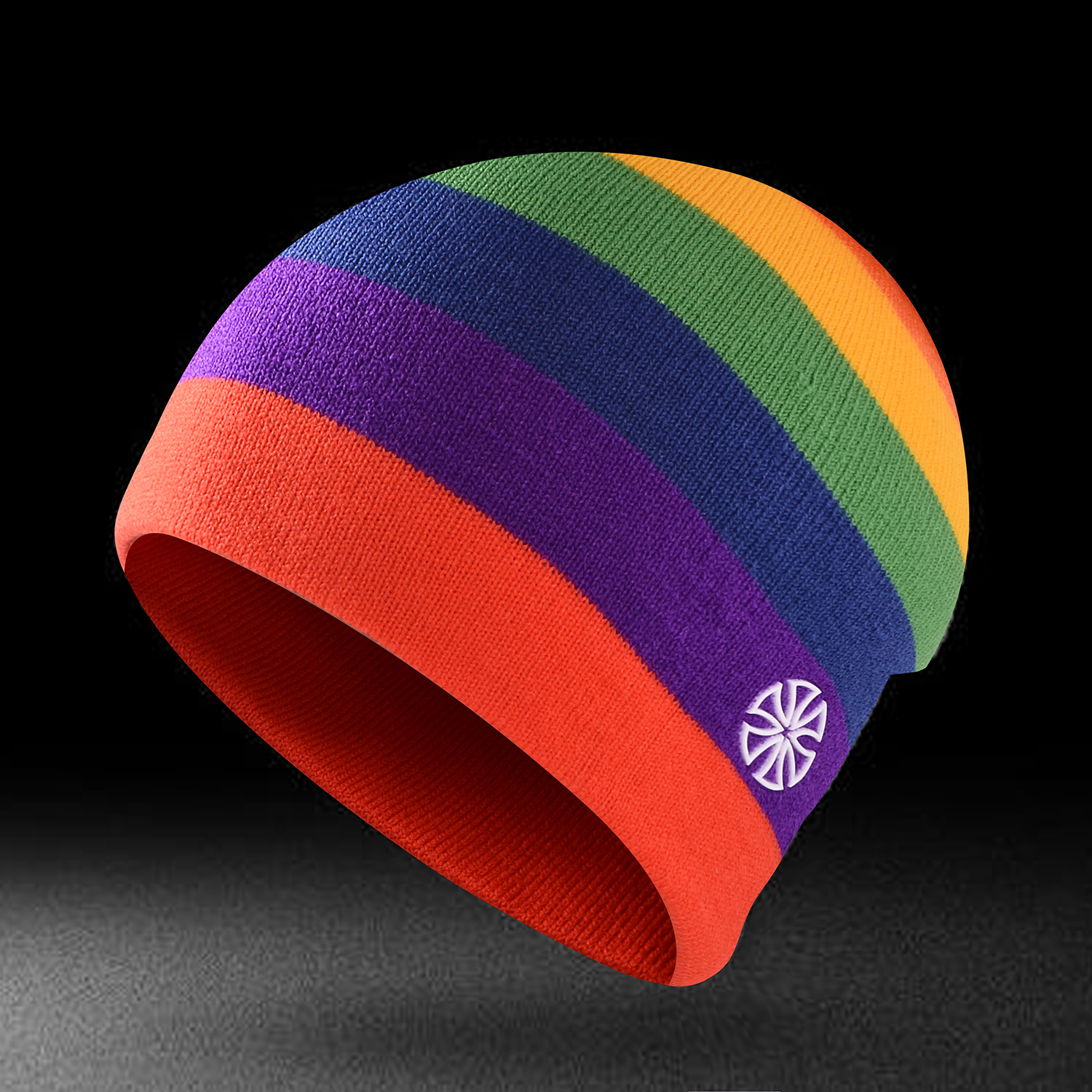 针织帽跑步运动冬季彩虹冷帽帽子
