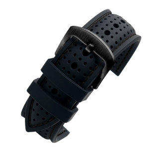 柔软硅胶手表带运动橡胶 适配华为GT美度舵手西铁城20 22mm男透气