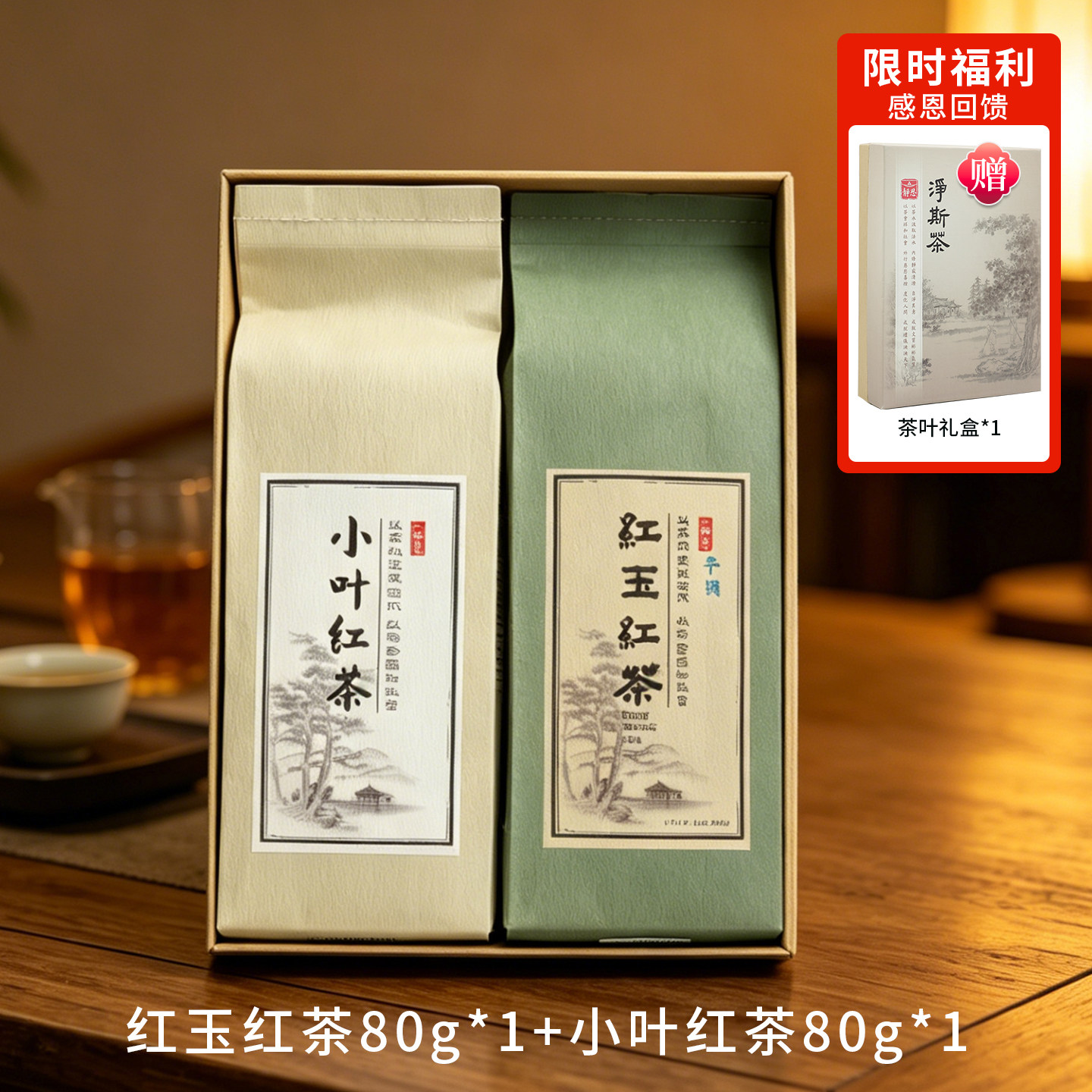 净斯红玉红茶手摘+小叶红茶机采