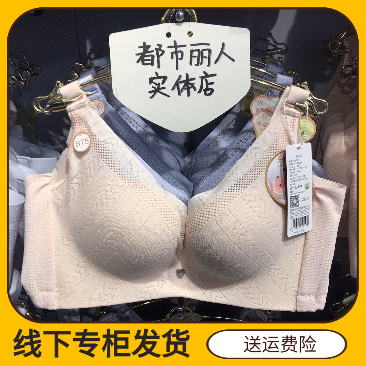 都市丽人文胸lj14h2秋冬新款柔软透气云感棉中厚杯调整聚拢内衣女