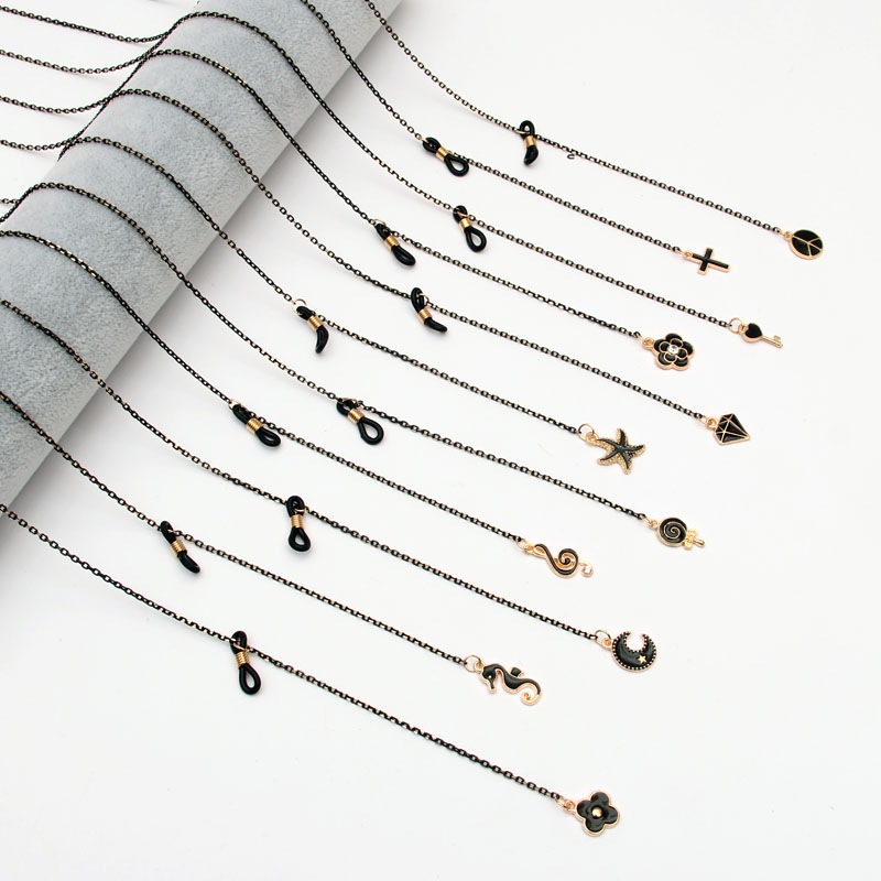 眼镜链女挂脖黑色白色韩国网红眼睛链子挂绳时尚潮男墨镜带链条