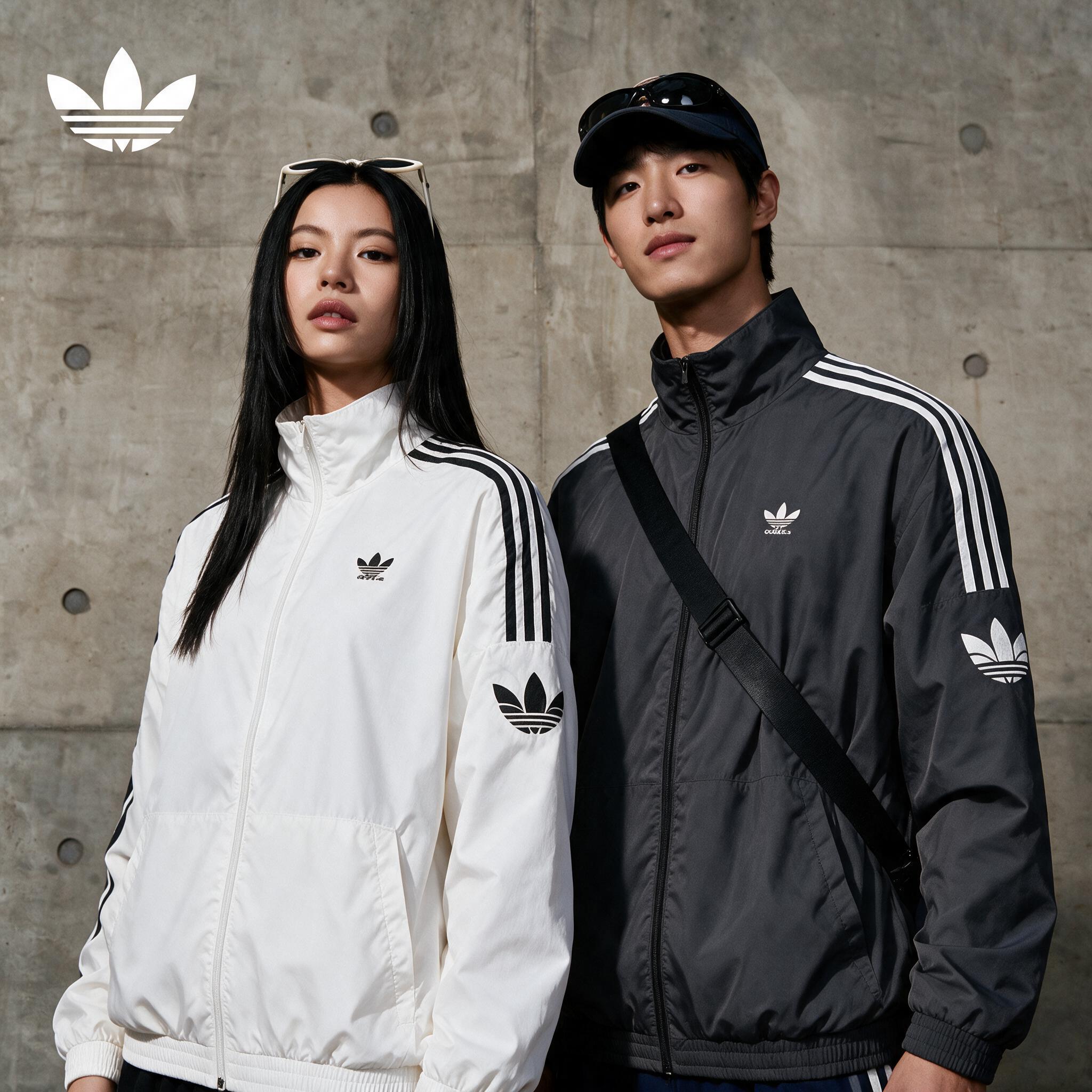 Adidas阿迪达斯Originals男女子三叶草运动外套 秋季休闲情侣夹克