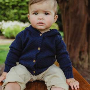 纯棉秋冬婴幼儿毛衣 开衫连帽长袖小童外套夹克衫纽约EGG元旦品质