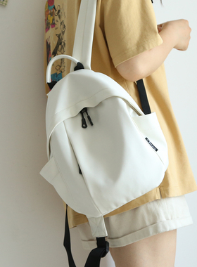 NR纯色轻便小背包双肩包女2025新款时尚休闲旅游小书包背包女双肩