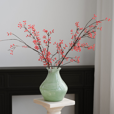 山归来红果仿真花假花装饰花发财果浆果绢花客厅摆设高档摆件花艺