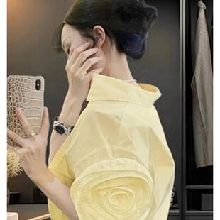 高级感超好看精致感气质衬衫夏款女装2025新款爆款法式独特小上衣